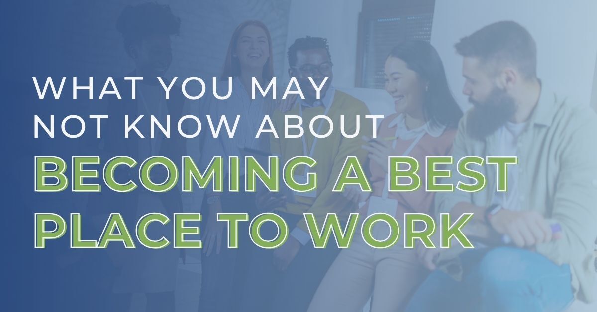 Image of a group of happy employees with a blog title