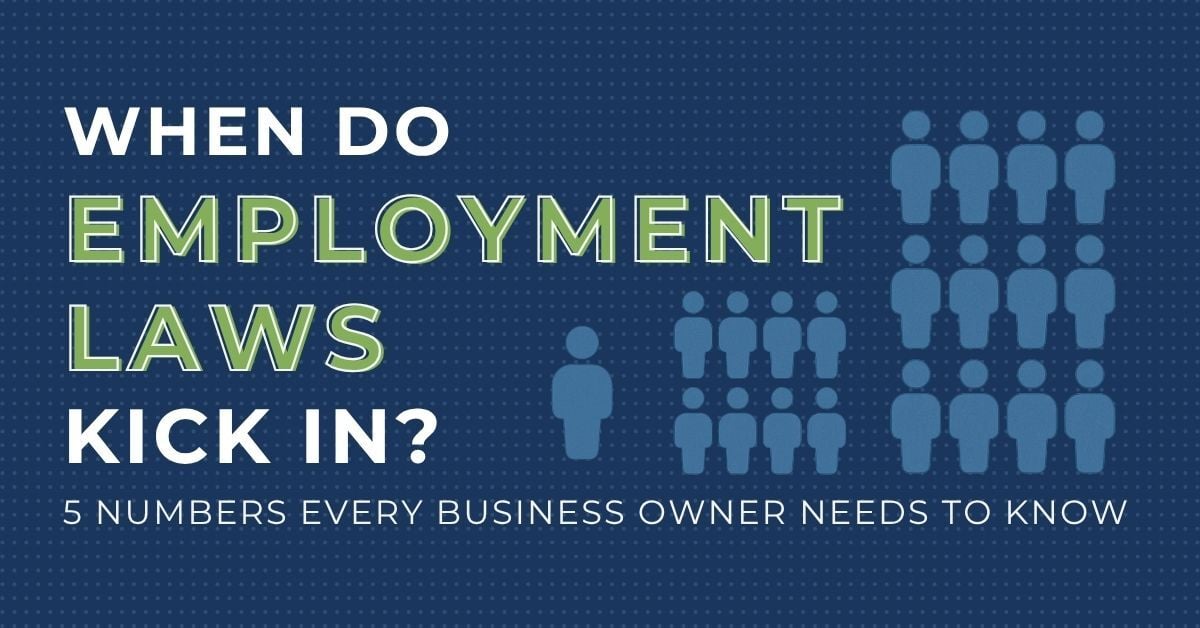 Graphic showing varying size employee group sizes with the title,