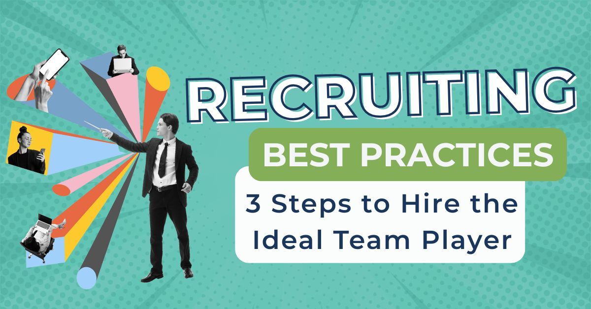 Image showing a professional pointing toward diverse job candidates with tech devices with the article title, 