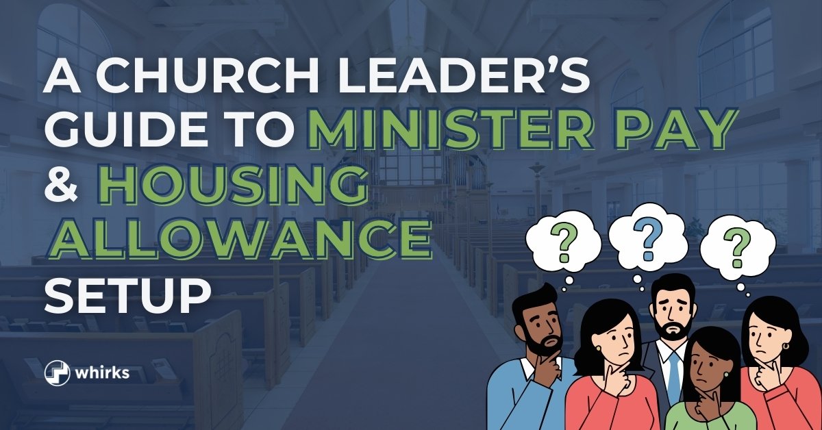 Illustration showing church leaders with questions about minister compensation and housing allowance rules.