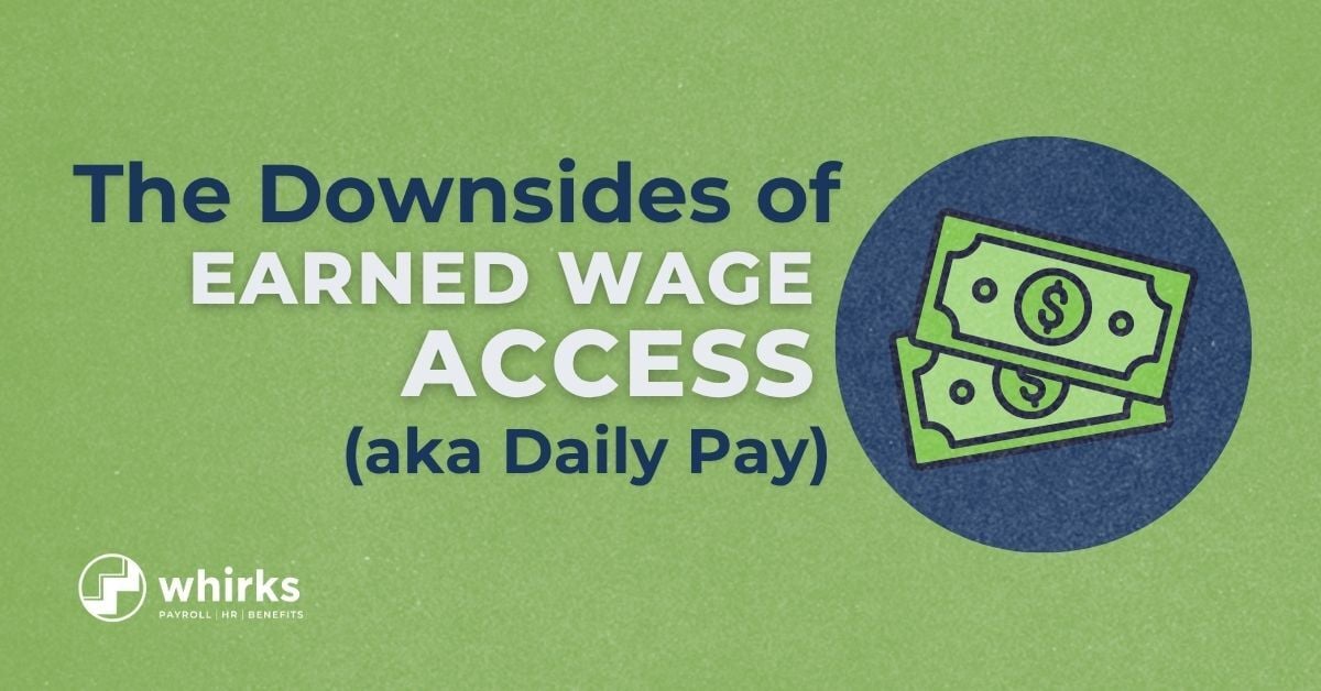 Blog thumbnail illustrating the daily pay drawbacks of Earned Wage Access (EWA) for employees and employers.