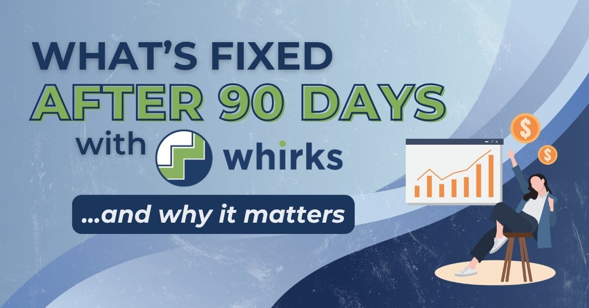 Illustration of a business professional celebrating growth with an upward chart and coins with text reading 