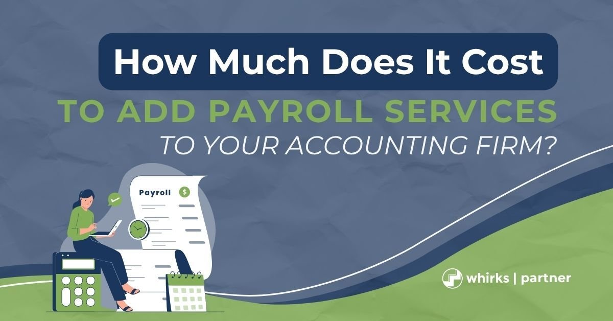Illustration of an accountant looking at various documents with a calculator, calendar, laptop, and reports, representing the cost analysis and considerations of adding payroll to an accounting firm.