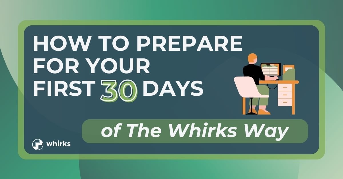 Illustration of a person working at a desk next to text reading, 