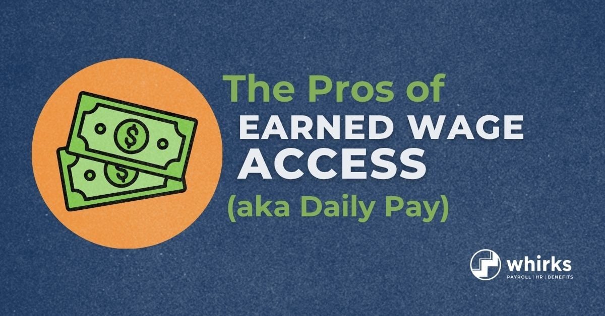 Blog thumbnail illustrating earned wage access (EWA) and daily pay benefits for employees and employers.