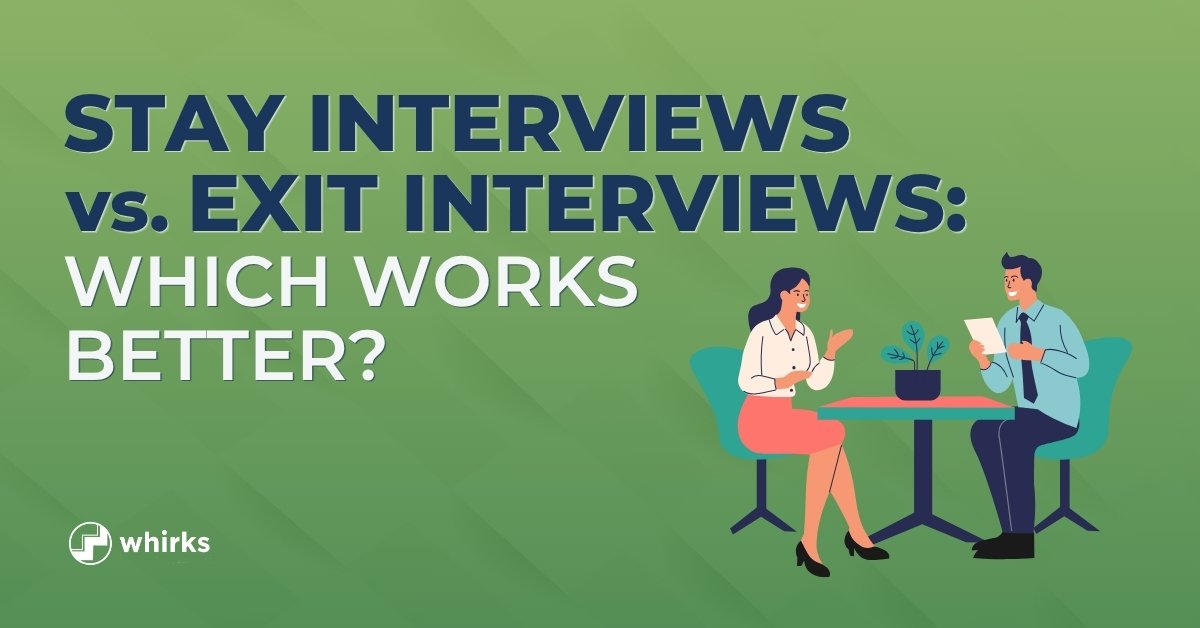 Illustration of two professionals having a conversation with text reading 