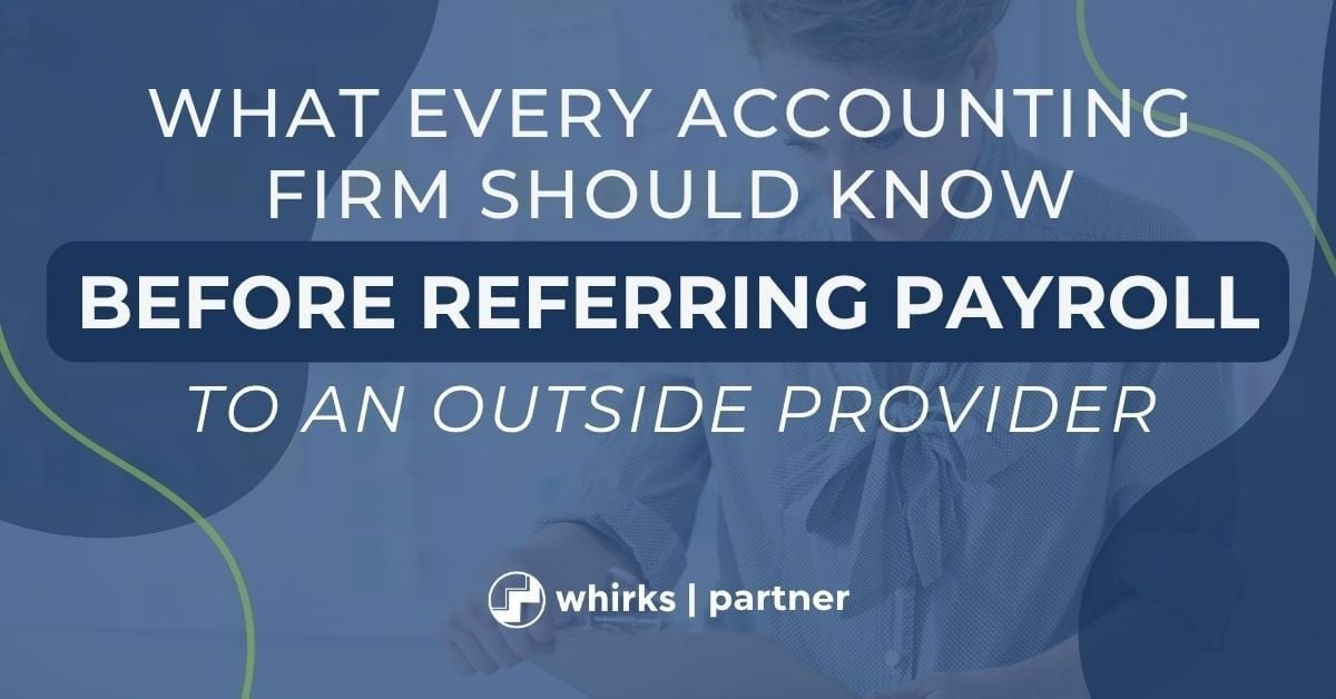 Blue blog thumbnail with an accounting firm owner looking at a checklist in the background and the headline 