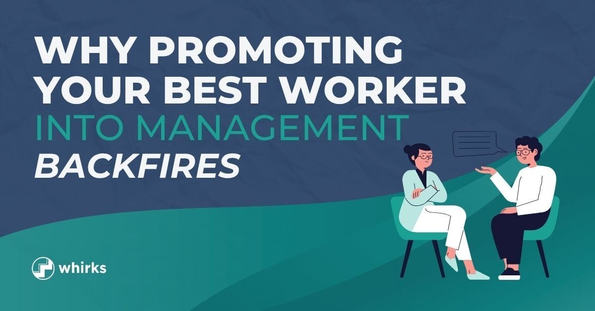 Workplace management illustration showing employees in discussion, representing the challenges of promoting top-performing employees into management roles and leadership positions without equipping them.